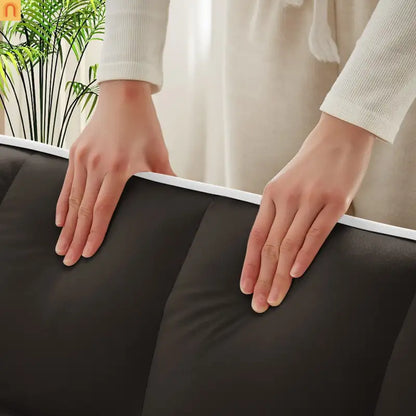 Velvet Brown Sofa Bed 64" Pull-Out USB Cup Holders