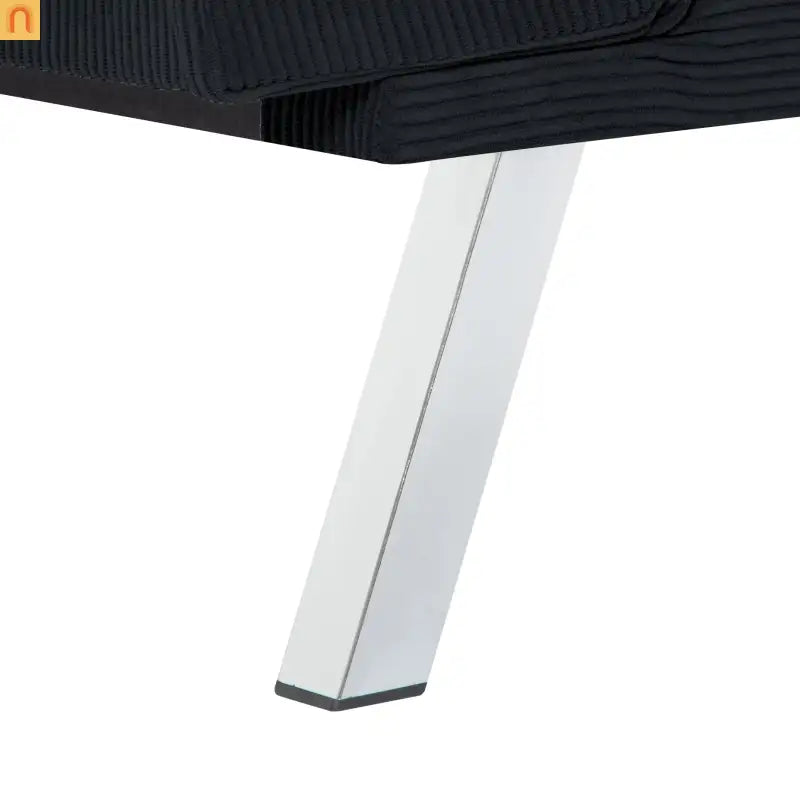 Mattress Foam 2-Seat Sofa Bed Corduroy Black Adjustable 67in