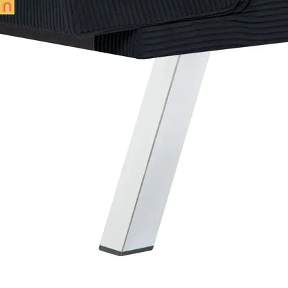 Mattress Foam 2-Seat Sofa Bed Corduroy Black Adjustable 67in
