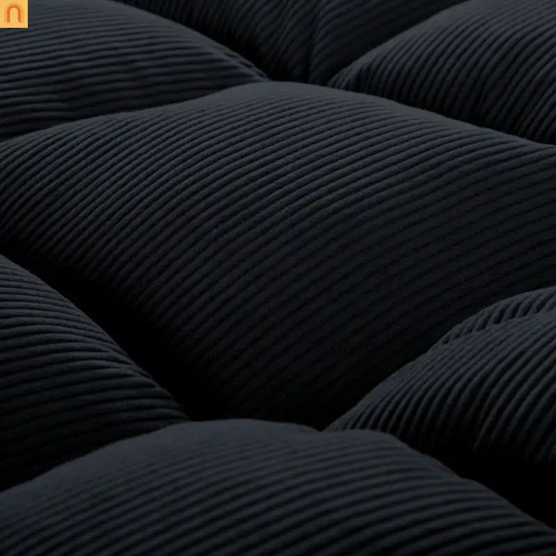 Mattress Foam 2-Seat Sofa Bed Corduroy Black Adjustable 67in