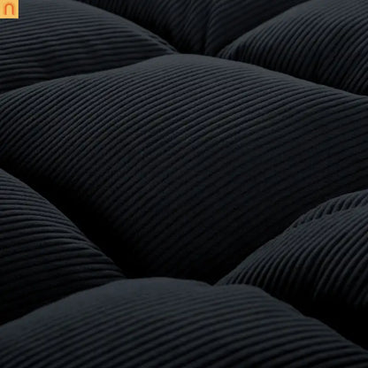 Mattress Foam 2-Seat Sofa Bed Corduroy Black Adjustable 67in