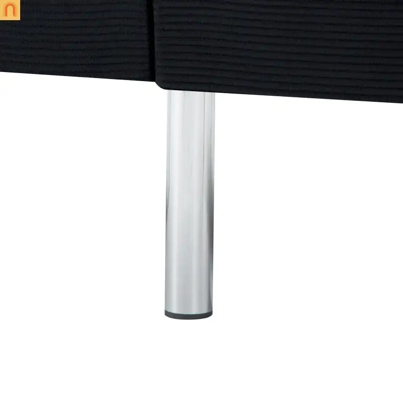 Mattress Foam 2-Seat Sofa Bed Corduroy Black Adjustable 67in