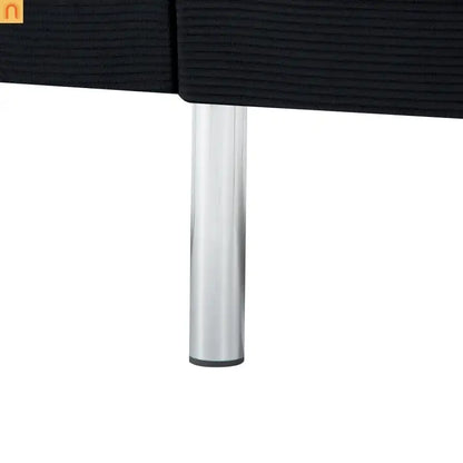 Mattress Foam 2-Seat Sofa Bed Corduroy Black Adjustable 67in
