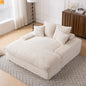Sofa Chaise Corduroy Beige Queen Sleeper 500 lb No Assembly