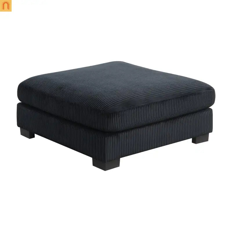 Sofa Modular Corduroy Black 4-Seat Ottoman Living Room Set