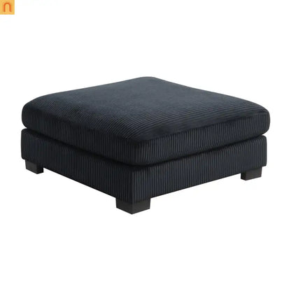 Sofa Modular Corduroy Black 4-Seat Ottoman Living Room Set