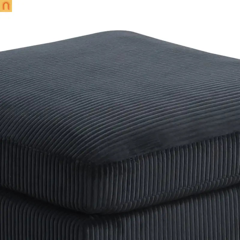 Sofa Modular Corduroy Black 4-Seat Ottoman Living Room Set