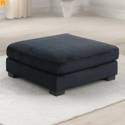 Sofa Modular Corduroy Black 4-Seat Ottoman Living Room Set