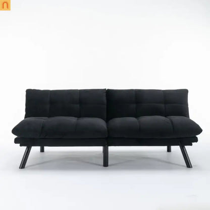 Sofa Bed Foldout Fabric Black Twin Adjustable Arms 800 lb