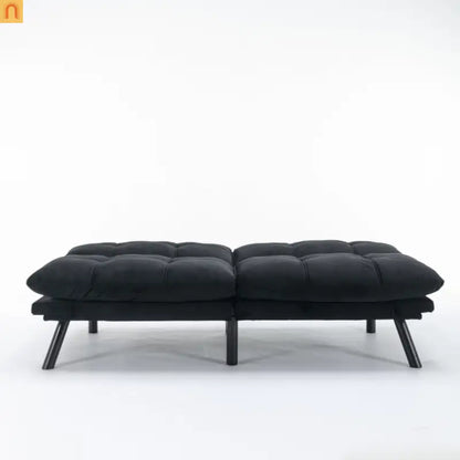 Sofa Bed Foldout Fabric Black Twin Adjustable Arms 800 lb
