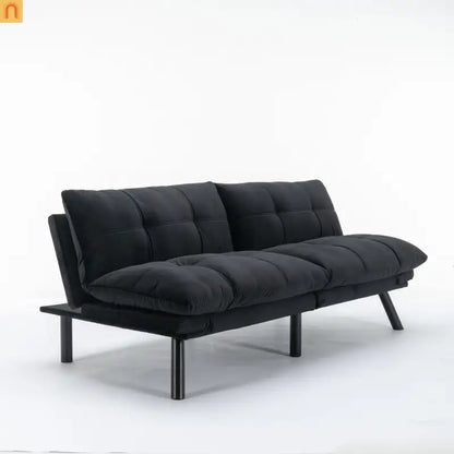 Sofa Bed Foldout Fabric Black Twin Adjustable Arms 800 lb