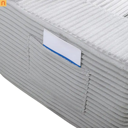 Sofa Bed Convertible Corduroy Gray 2-Seat Floor Bed 70in No Assembly
