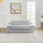Sofa Bed Convertible Corduroy Gray 2-Seat Floor Bed 70in No Assembly