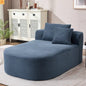 Chaise Lounge Corduroy Blue Oversized 375 lb No Assembly