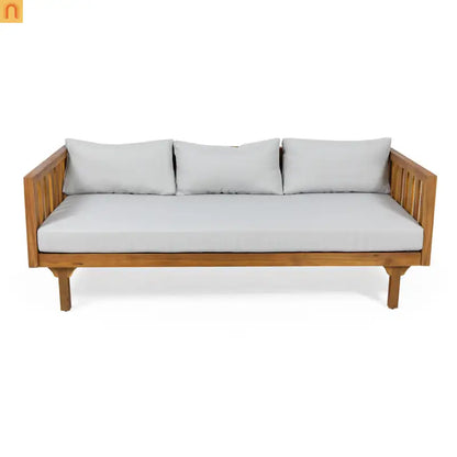 Outdoor Patio Set Acacia Wood Teak Water-Resistant Cushions