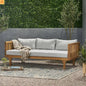 Outdoor Patio Set Acacia Wood Teak Water-Resistant Cushions