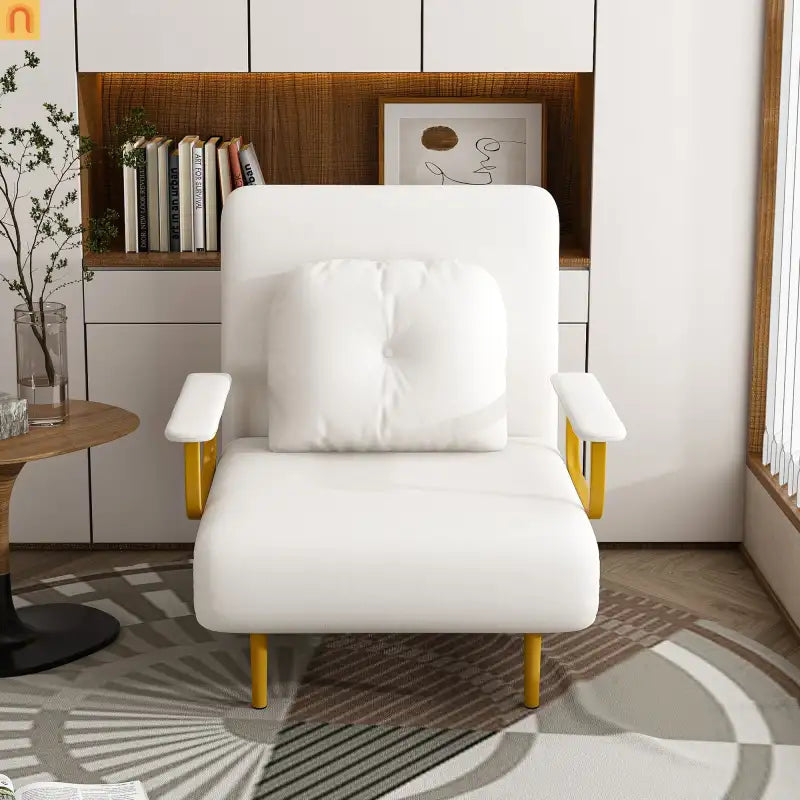 3-in-1 Convertible Sofa Bed 72" Linen White