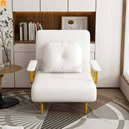 3-in-1 Convertible Sofa Bed 72" Linen White