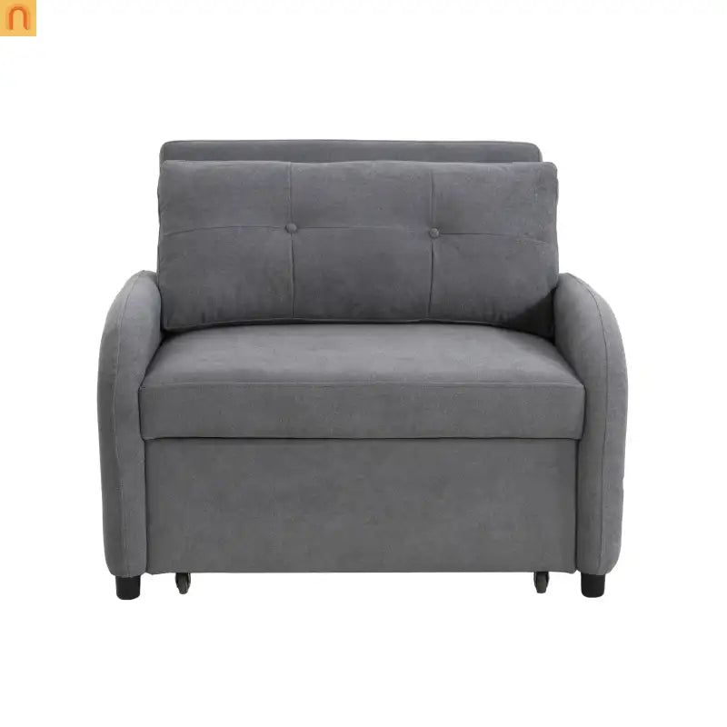 70" Gray Cotton Linen Convertible Sleeper Sofa Bed