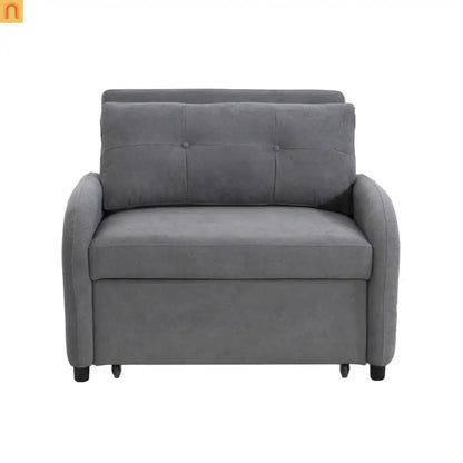 70" Gray Cotton Linen Convertible Sleeper Sofa Bed