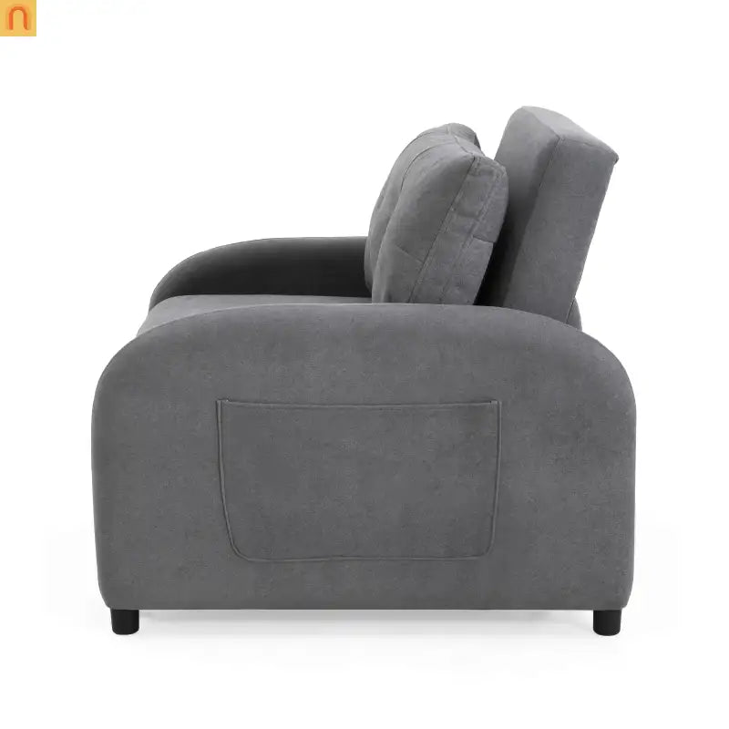 70" Gray Cotton Linen Convertible Sleeper Sofa Bed