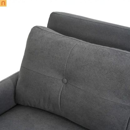 70" Gray Cotton Linen Convertible Sleeper Sofa Bed