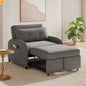 70" Gray Cotton Linen Convertible Sleeper Sofa Bed