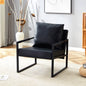 Chair Modern Industrial PU Leather Black Metal Frame 27in