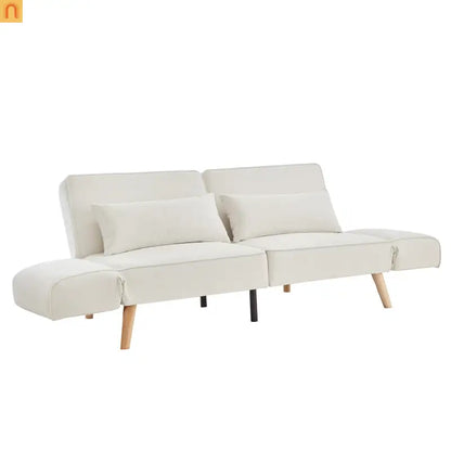 Sofa Convertible Velvet Beige 3-Seat Splitback 600 lb 72in