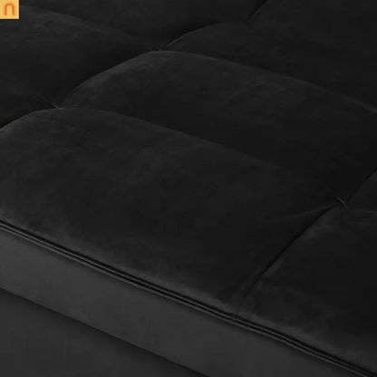 Sofa Bed Velvet Black 3-in-1 Convertible Recliner 500 lb 58in