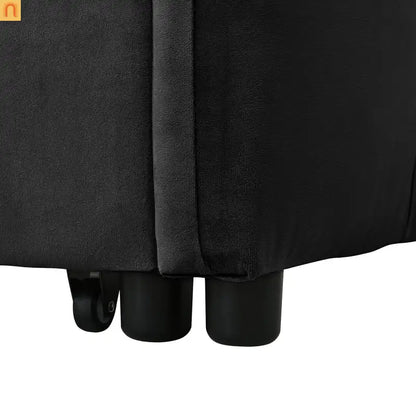 Sofa Bed Velvet Black 3-in-1 Convertible Recliner 500 lb 58in