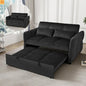 Sofa Bed Velvet Black 3-in-1 Convertible Recliner 500 lb 58in