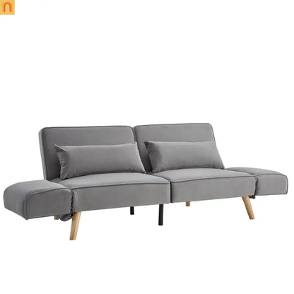 Sofa Convertible Velvet Gray 3-Seat Splitback 600 lb 72in