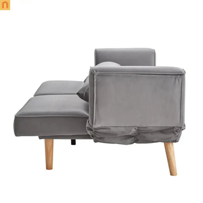 Sofa Convertible Velvet Gray 3-Seat Splitback 600 lb 72in