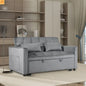Sofa Convertible Velvet Light Gray Pull-Out Sleeper 57in Storage