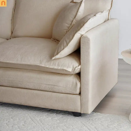 Modular Chenille Sofa Set - 7-Seat 3-Piece Light Coffee