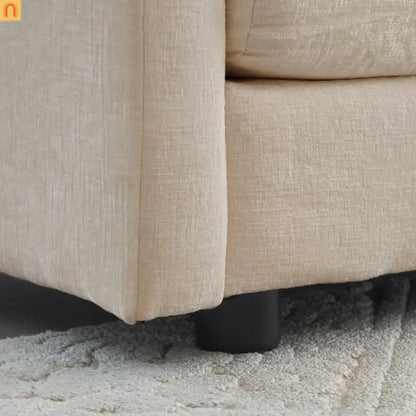 Modular Chenille Sofa Set - 7-Seat 3-Piece Light Coffee