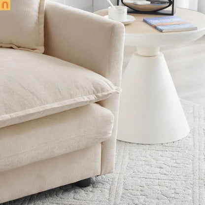 Modular Chenille Sofa Set - 7-Seat 3-Piece Light Coffee