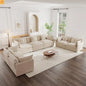 Modular Chenille Sofa Set - 7-Seat 3-Piece Light Coffee