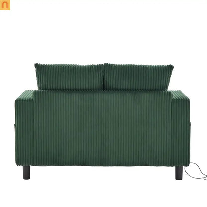 Sleeper Recliner Corduroy Emerald Oversized USB Cup Holders 56in