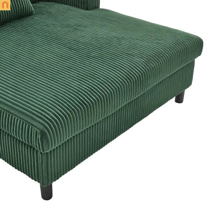 Sleeper Recliner Corduroy Emerald Oversized USB Cup Holders 56in