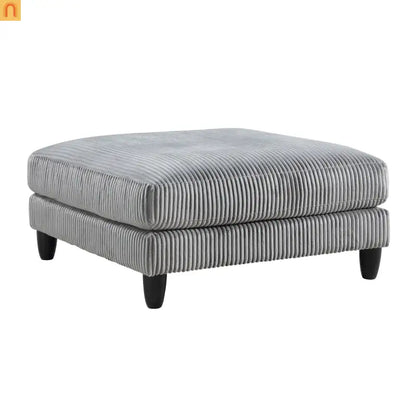 Sectional Sofa Modular Corduroy Gray 5-Seat 120in Ottoman