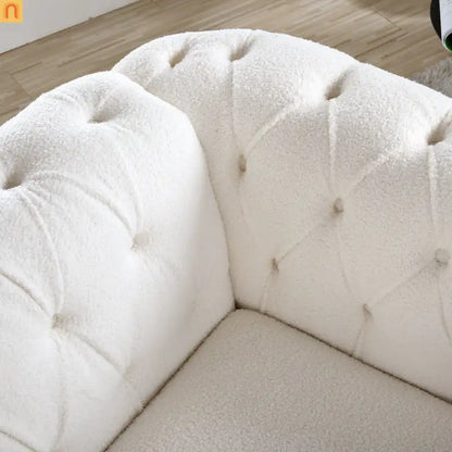 Sofa Modern Velvet White 1-Seat Acrylic Legs Pocket Spring 220 lb 38in