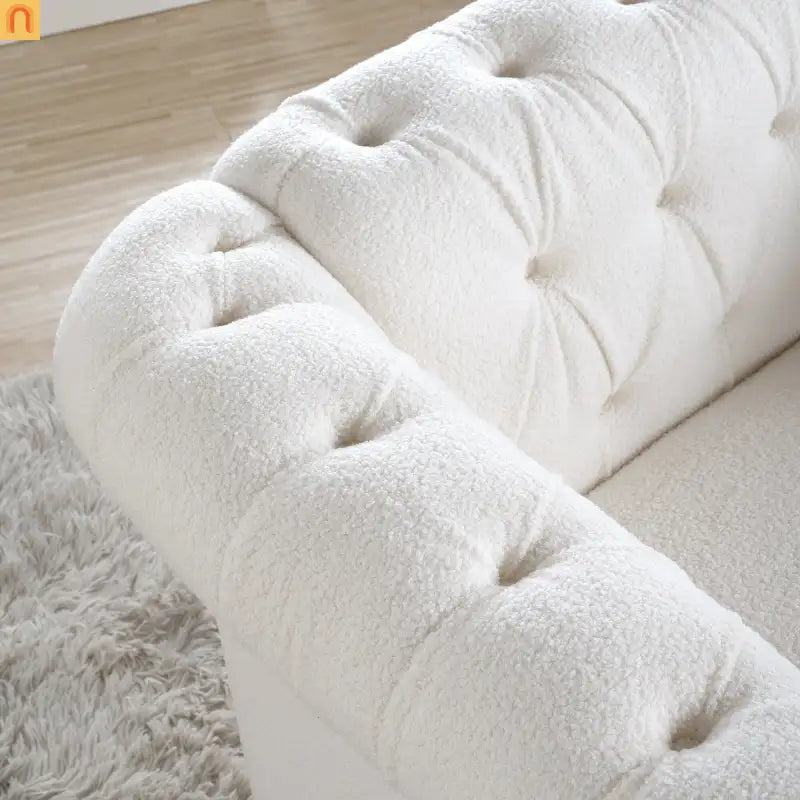 Sofa Modern Velvet White 1-Seat Acrylic Legs Pocket Spring 220 lb 38in