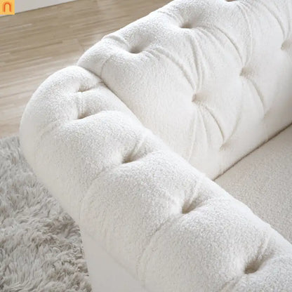 Sofa Modern Velvet White 1-Seat Acrylic Legs Pocket Spring 220 lb 38in