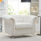 Sofa Modern Velvet White 1-Seat Acrylic Legs Pocket Spring 220 lb 38in