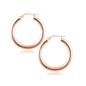 Solid Sterling Silver French Lock Hoops in Rose Gold