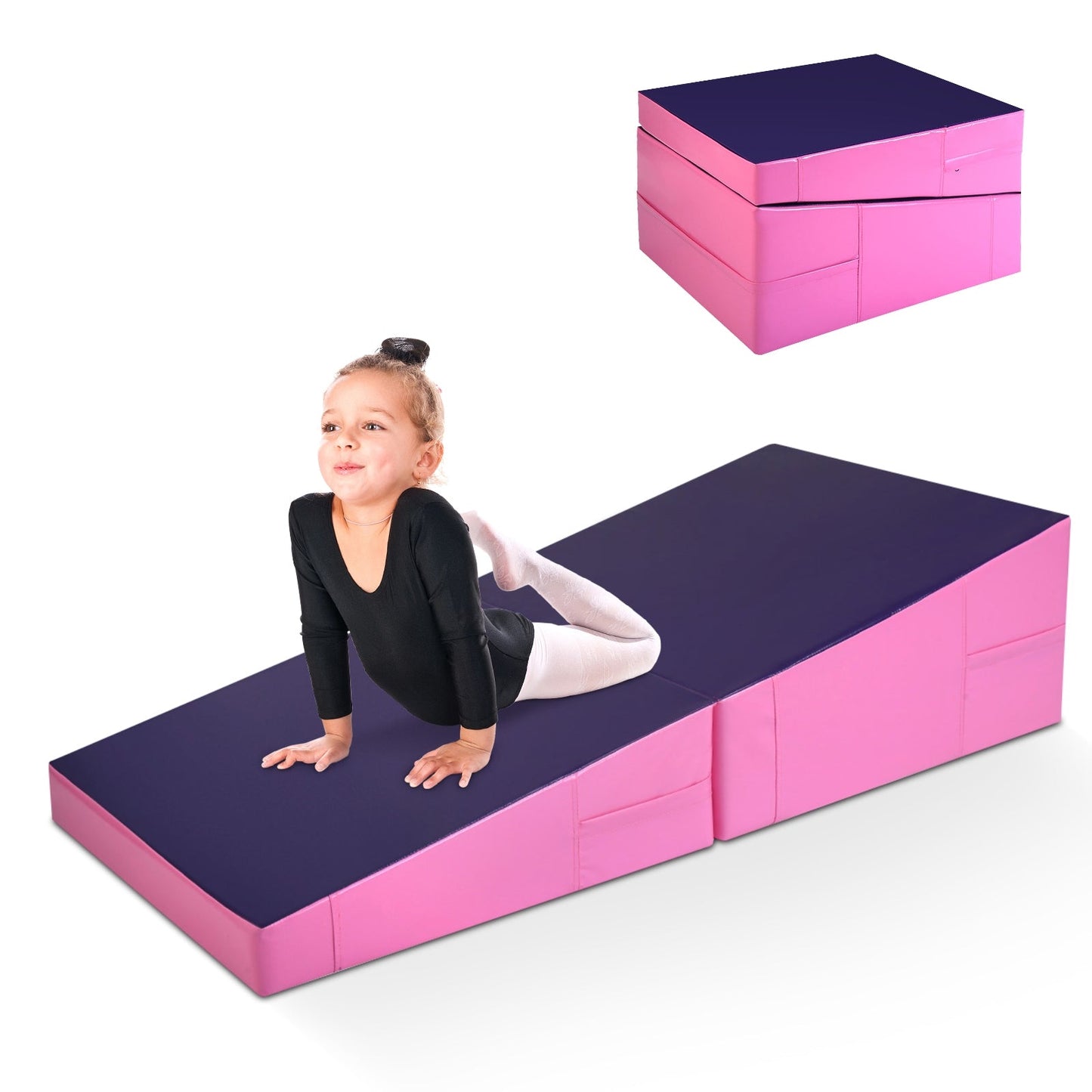 Folding Incline Mat Slope Cheese Gymnastics Gym Exercise Yellow