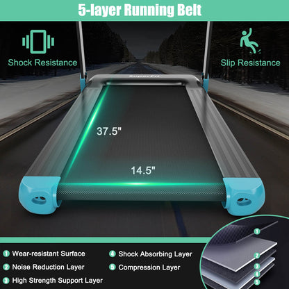 Folding Electric Compact Walking Treadmill with APP Control Speaker