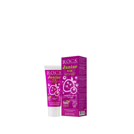 Rocs Junior Children's Toothpaste - Forest Fruit Flavor, 74g - Kid Friendly Oral Care for Ages 6-12